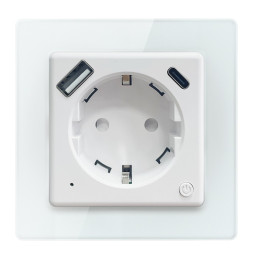Viedā iekštelpu ligzda Nexa bez tapas, Immax NEO, F tips, 1xUSB, 1xUSB C, PD 20W, WiFi