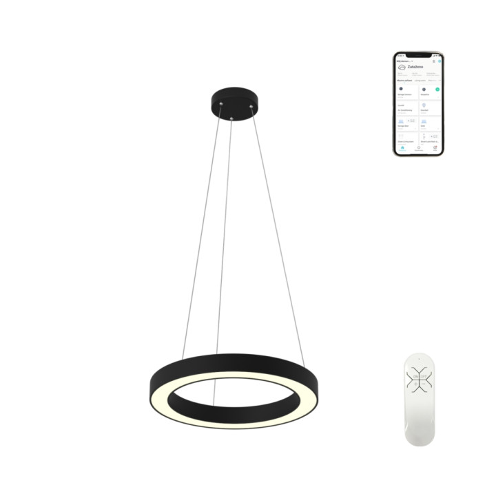 Immax NEO PASTEL Smart piekaramā lampa 60cm 52W melna Zigbee 3.0