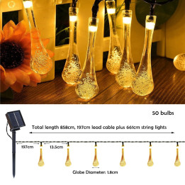 IMMAX DROP Solar LED декоративная цепочка, 50x LED, 7м, теплый белый 3000К, IP65