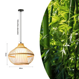 Immax BOHO PINCHOS dizaina piekarams gaismeklis, D40, E27, bambusa koks