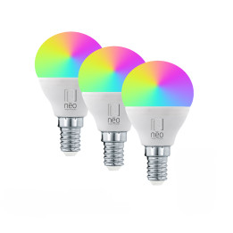 Immax NEO LITE Smart komplekts 3x LED spuldze E14 6W RGB + CCT krāsa un balta, regulējama, WiFi, P45