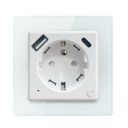 Nexa viedā iekštelpu ligzda ar tapu, Immax NEO, E tips, 1xUSB, 1xUSB C, PD 20W, WiFi