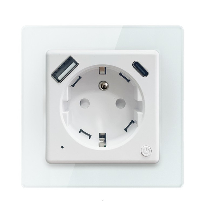Nexa viedā iekštelpu ligzda ar tapu, Immax NEO, E tips, 1xUSB, 1xUSB C, PD 20W, WiFi