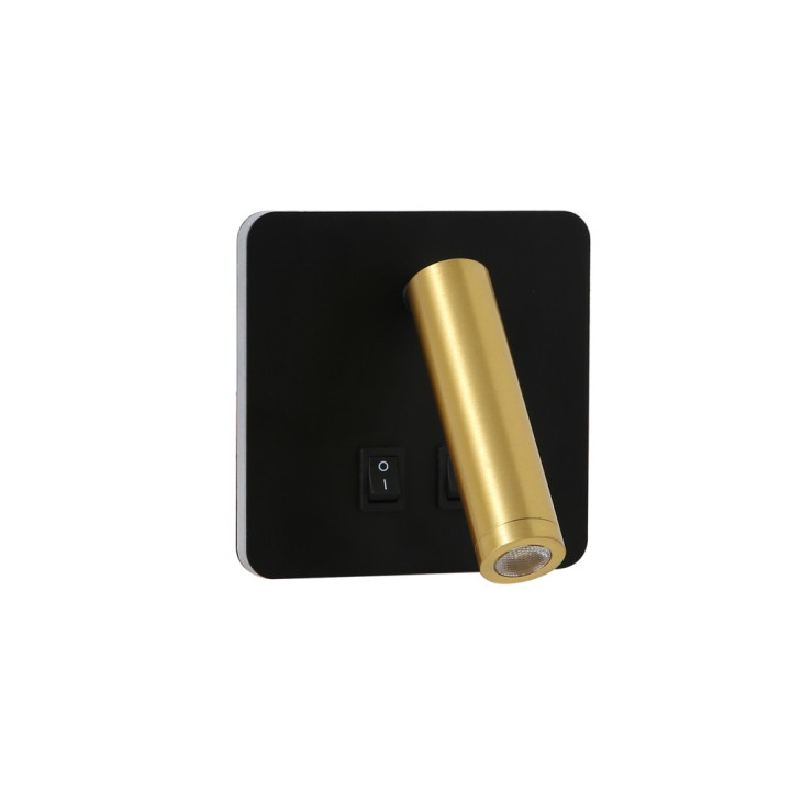 Immax GOAL 2 Slēdžu dizaina LED sienas lampa 7W, BLACK+GOLD