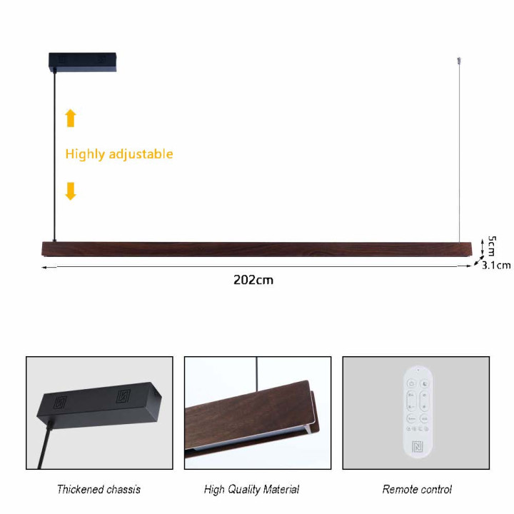 Immax NEO-MADEIRA Valrieksta koka lineārais 202cm44W uz Tuya kabeli WIFI BEACON CCT aptumšojams