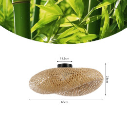 Immax BOHO HILO dizaina griestu gaismeklis, D60cm. E27, 40W bambuss