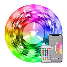 Светодиодная лента Immax Neo SMART 5м, RGB, CCT, цветная, с регулировкой яркости, wifi, ИК-пульт, Маячок