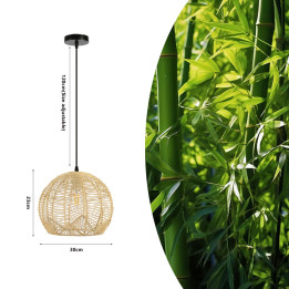 Immax BOHO PELO dizaina piekaramā gaisma, D30cm. E27, rotangpalma