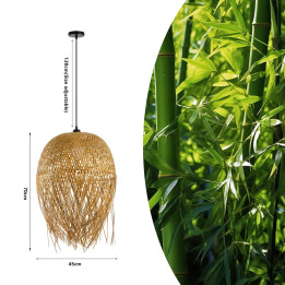 Immax BOHO HILO dizaina piekarināms gaismeklis, L45cm. E27, bambuss