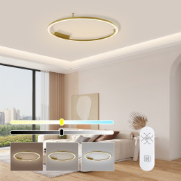 Immax NEO FINO griestu (sienas) gaismeklis zelta 80cm 55W 4285lm Tuya Zigbee 3,0 ar pulti.