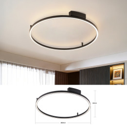Immax NEO FINO griestu (sienas) gaismeklis melns 80cm 55W 4285lm Tuya Zigbee 3,0 ar pulti.