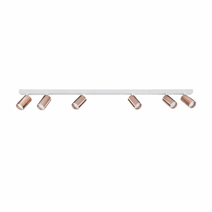 Immax PUNTO-6 Lineāra griestu sienas lampa, 6 galviņas, GU10, 119cm, varš/balts