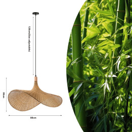 Immax BOHO SOMBRERO dizaina piekarināmais gaismeklis D80cm, E27 dabīgā rotangpalma