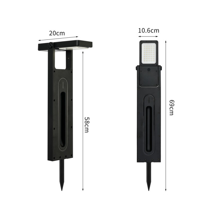 Immax SUN SLANT IP44 āra saules gaismas LED stabiņš, 4000K, melns