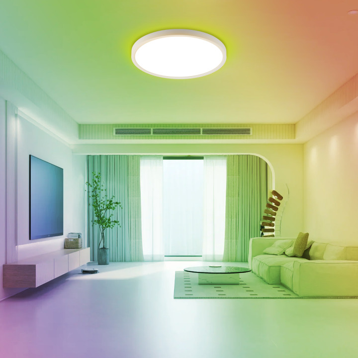 Immax NEO LITE TUDO Smart Ceiling Light RGB fona apgaismojums 60cm 65W Tuya WiFi Bāka balta