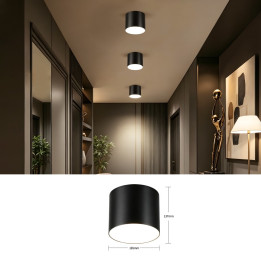 Immax NEO LITE RONDATES Smart griestu lampa melns16,5cm 32W 2592lm Tuya WiFi ar BEACON atbalstu