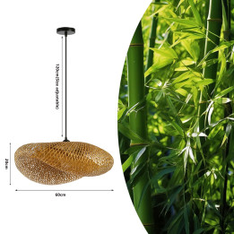 Immax BOHO HILO dizaina piekarams gaismeklis, D60cm. E27, bambuss