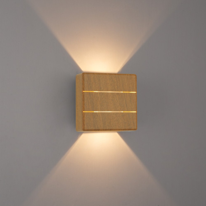 Āra LED Immax LUXLINE, sienas lampa, ozola koks, 6W, 3000K, 240V, IP54