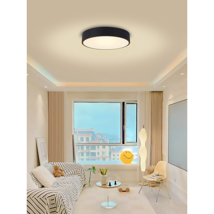 Immax NEO RONDATE SLIM Smart griestu lampa 60 x 7cm 53W melns Zigbee 3.0