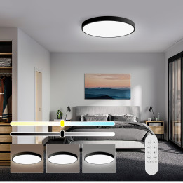 Immax NEO LITE SEMPLICI Smart Ceiling Light melns 50cm 48W 3468 lm Tuya WiFi BEACON