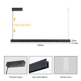 Immax NEO-MADEIRA melna koka lineāra 122cm26W uz vada Tuya WIFI BEACON CCT aptumšojams
