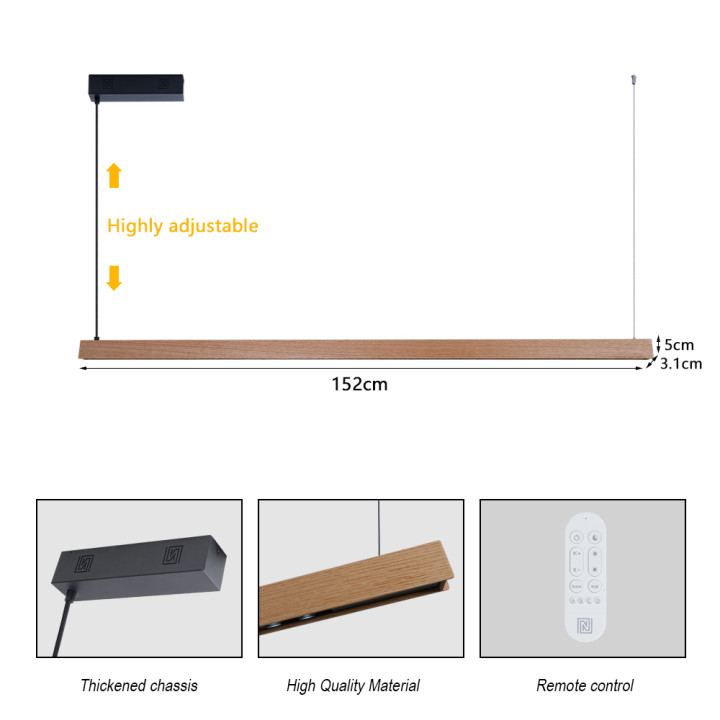 Immax NEO-MADEIRA Ozolkoka lineārais 152cm33W uz vada Tuya WIFI BEACON CCT aptumšojams