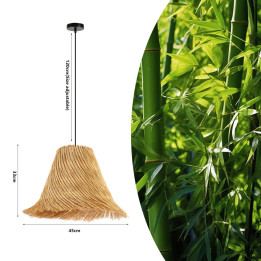 Immax BOHO NATURALEZA dizaina piekaramā gaisma, L45cm. E27, dabīgā rotangpalma