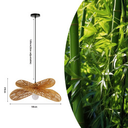 Immax BOHO MARIPOSA dizaina piekarams gaismeklis, D50cm. E27, dabīgā džuta