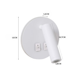 Immax GOAL 2 Switches dizaina sienas lampa LED 6W, BALTA