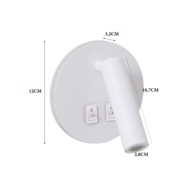 Immax GOAL 2 Switches dizaina sienas lampa LED 6W, BALTA