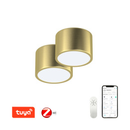 Immax NEO komplekts 2x RONDATE Smart griestu lampa 15cm 12W goldZigbee 3.0 + tālvadības pults