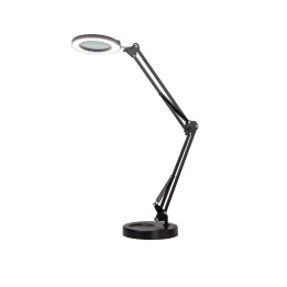 LED aptumšojama galda lampa ar palielināmo stiklu IMMAX ZOOM 12W/5V melna