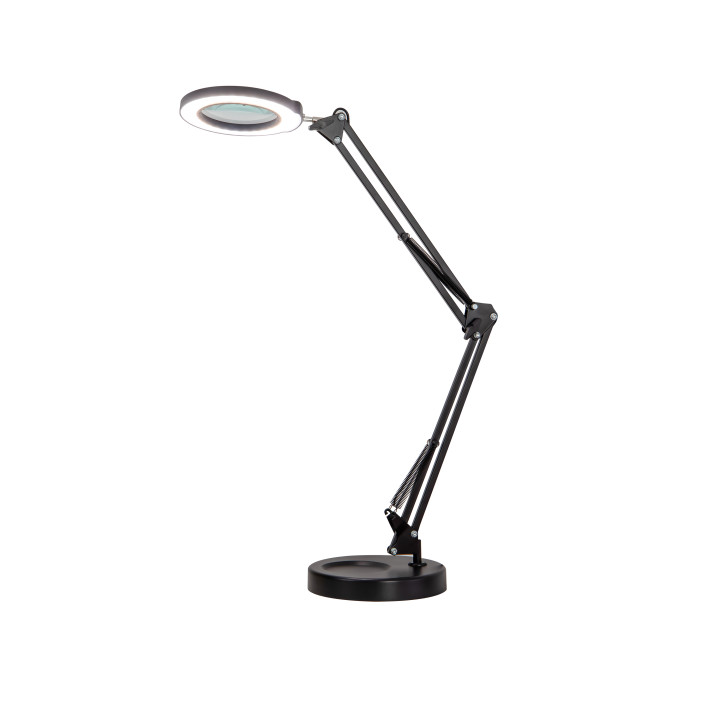 LED aptumšojama galda lampa ar palielināmo stiklu IMMAX ZOOM 12W/5V melna