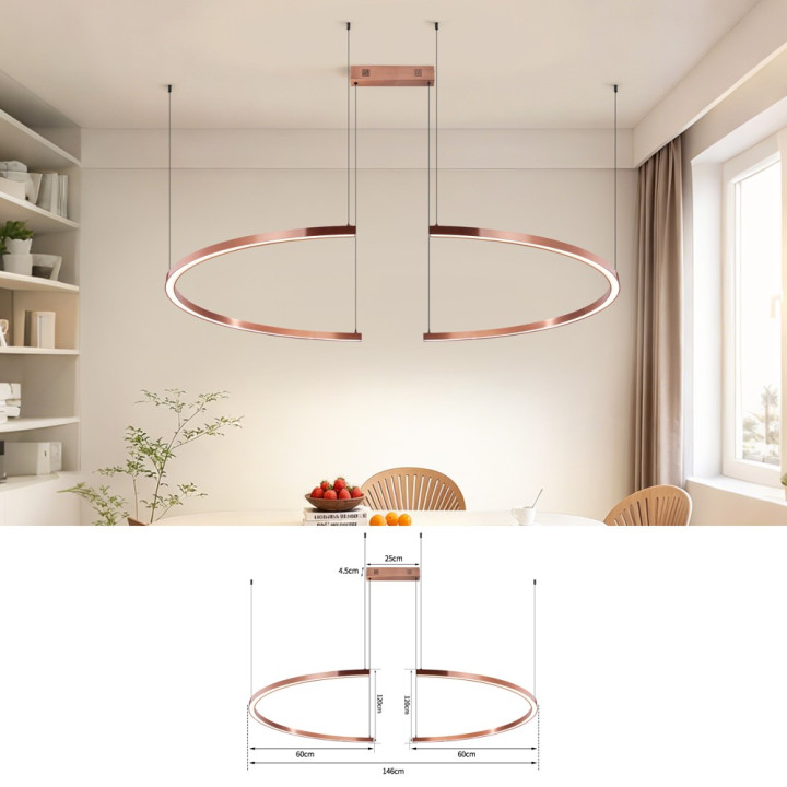 Immax NEO FINO MOON Smart piekarams gaismeklis 2x pusaplis, 120cm, 72W, Zigbee 3.0, varš