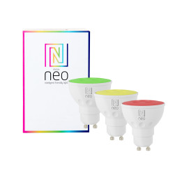 Immax NEO komplekts 3x viedā spuldze LED GU10 4,8W RGB + CCT krāsa un balts, aptumšojams, zigbee