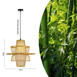 Immax BOHO PINCHOS dizaina piekarams gaismeklis, D45cm, E27 bambusa koks