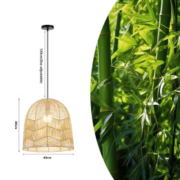 IMMAX Boho Pelo dizaina kulons Lumaire, D40cm. E27, dabīgs rotangpalma