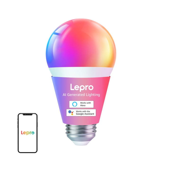 LEPRO B1 E27 LED spuldze ar Bluetooth un Wi-Fi, 806 lm