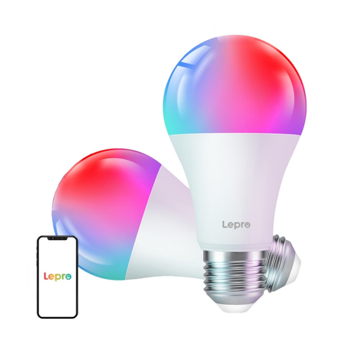 LEPRO B2-2 E27 Wi-Fi LED spuldze, 1100 lm, 2 iepakojumi