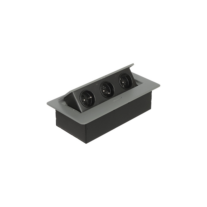 ORNO OR-GM-9032/GR Strāvas sadalītājs ar 3 kontaktligzdām, 2300W, 10A, E/F tips