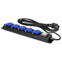 ORNO OR-AE-13298/5M Strāvas sadales bloks 5 kontaktligzdas 5m kabelis IP44 230V AC
