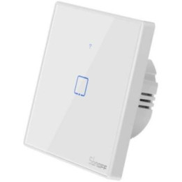 Sonoff TX T2 EU 1C 1-канальный умный настенный сенсорный выключатель света WiFi + RF (белый, с рамкой)