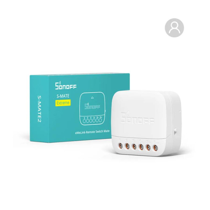 Sonoff S-MATE Extreme (S-MATE2) — ar eWeLink-Remote (Bluetooth) saderīgs bezvadu slēdža modulis