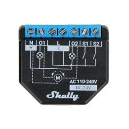 2 pogu releja WiFi/BLU Shelly GEN3 (melns)