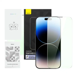 Rūdīts stikls ar acu aizsargfiltru Baseus Crystal Series iPhone 14 PRO