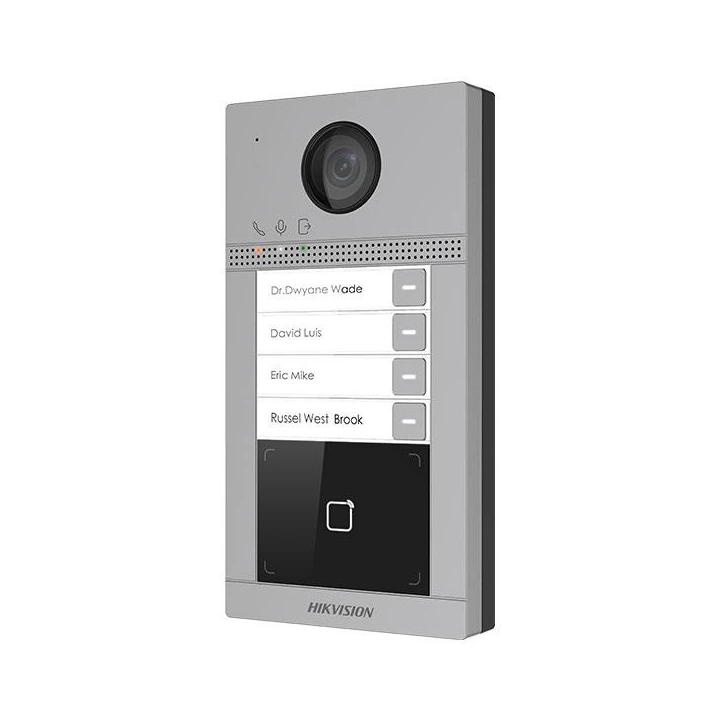 Hikvision DS-KV8413-WME1(C) 4-pogu metāla villas durvju stacija ar Wi-Fi un PoE