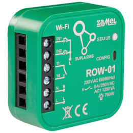 ZAMEL ROW-01 viedais Wi-Fi sienas slēdzis 230 V AC – saderīgs ar Tuya