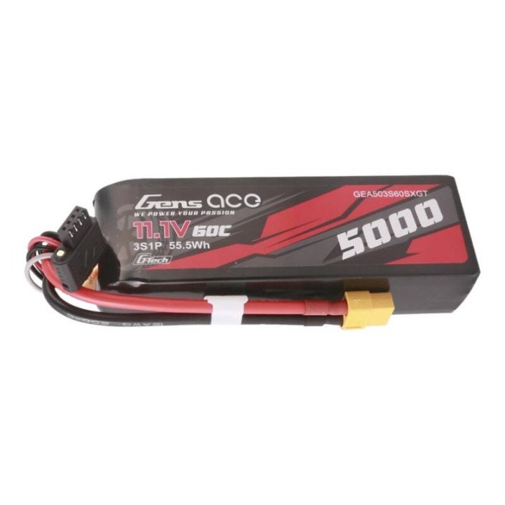 Gens ace G-Tech 5000mAh 11.1V 60C 3S1P LiPo Battery with XT60 Plug