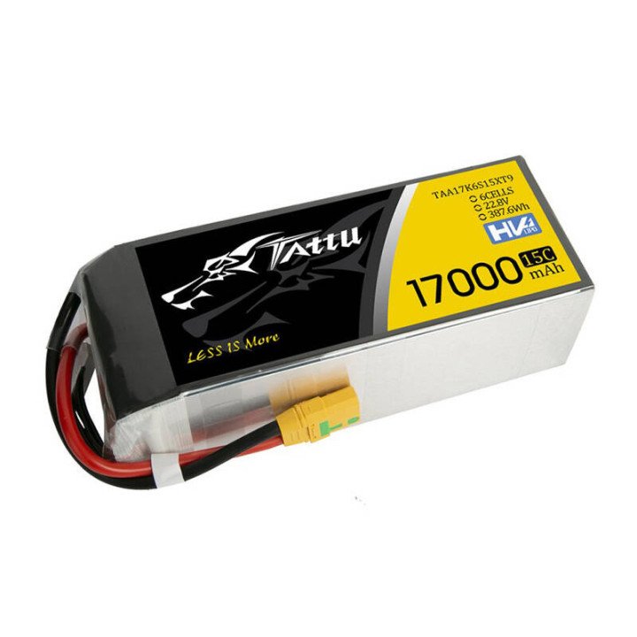Tattu TAA17K6S15XT9 17000mAh 22.8V 15C 6S1P LiPo Battery with XT90-S (Anti-Spark) Plug