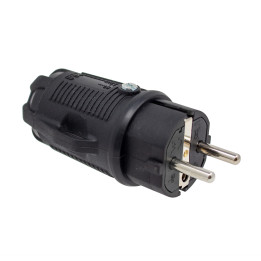 PRO gumija, melns spraudnis 2P+E 16A 250V IP54